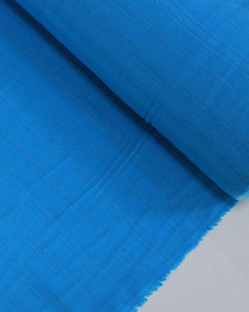 Tecido Viscose Texturizada Listras Verticais Brocadas Azul Capri