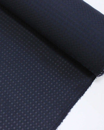 Tecido Viscose Mista Brocada Micro Quadriculada Preto