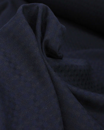 Tecido Viscose Mista Brocada Micro Quadriculada Preto