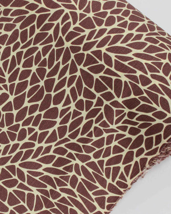 Tecido Viscose Texturizada Fragmentos Castanho e Creme