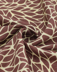 Tecido Viscose Texturizada Fragmentos Castanho e Creme