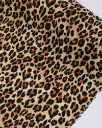 Tecido Viscose Texturizada Animal Print Print Preto e Tons de Bege