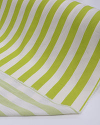 Tecido Viscose Listras Creme e Verde Oliva
