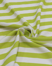 Tecido Viscose Listras Creme e Verde Oliva