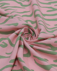 Tecido Viscose Animal Print Verde e Rosa Chiclete