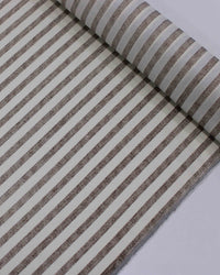 Tecido Linho Misto Listrado Marrom e Offwhite
