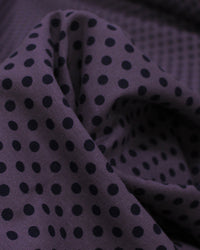 Tecido Linho Misto Poá Preto e Roxo