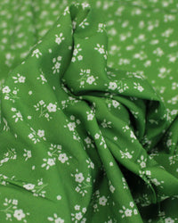 Tecido Viscose Premium Micro Ramos Florais Branco e Verde