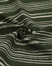 Tecido Viscose Multi Listras Creme e Verde Militar