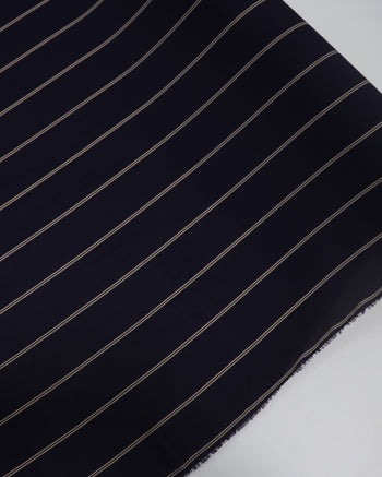 Tecido Crepe Koshibo Leve Listra Dupla Nude e Azul Marinho Noite