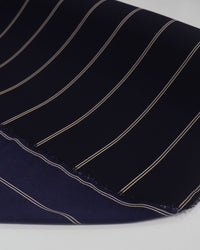 Tecido Crepe Koshibo Leve Listra Dupla Nude e Azul Marinho Noite