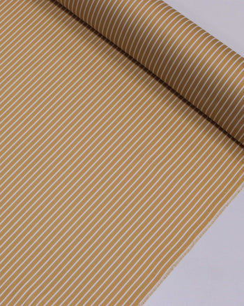 Tecido Micro Fibra de Alfaiataria Italiano Listras Finas Branco e Palha