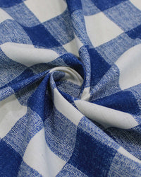 Tecido Linho Misto Camisaria Xadrez Offwhite e Azul