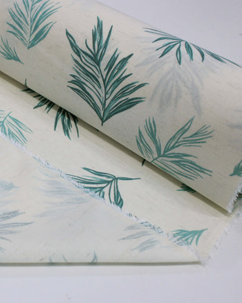 Tecido Linho Misto Camisaria Ramos Verde e Offwhite