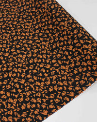 Tecido Viscose Tapete Floral Abstrato Ferrugem e Preto