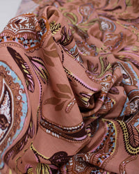 Tecido Viscose Texturizada Macro Ramos em Cashmere Tons Neutros