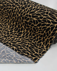 Tecido Viscose Texturizada Fragmentos Preto e Argila