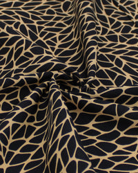 Tecido Viscose Texturizada Fragmentos Preto e Argila