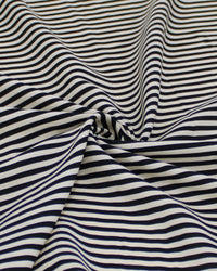 Tecido Viscose Listrado Preto e Creme