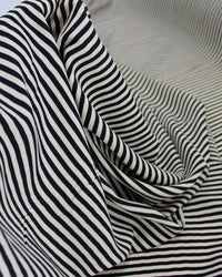 Tecido Viscose Listrado Preto e Creme