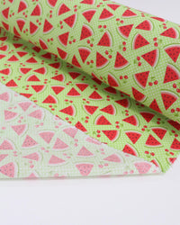 Tecido Tricoline Mista Micro Poá Branco, Cerejas e Melancias