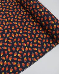 Tecido Tricoline Mista Cajus e Azul Marinho Noite