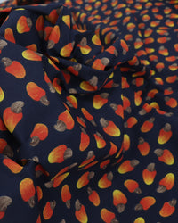 Tecido Tricoline Mista Cajus e Azul Marinho Noite