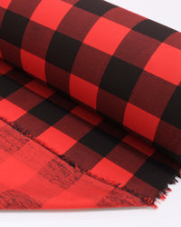 Tecido Tricoline Xadrez Vichy Preto e Vermelho