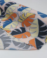 Tecido Viscose Costela de Adão Colorido e Rosa Claro