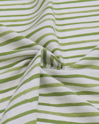 Tecido Viscose Texturizada Listrado Branco e Tons de Verde
