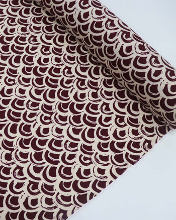 Tecido Viscose Texturizada Arcos Vinho e Bege