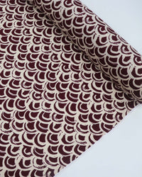 Tecido Viscose Texturizada Arcos Vinho e Bege