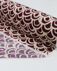 Tecido Viscose Texturizada Arcos Vinho e Bege