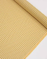 Tecido Linho Misto Italiano Micro Quadriculado Verde e Amarelo