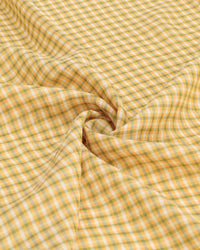 Tecido Linho Misto Italiano Micro Quadriculado Verde e Amarelo