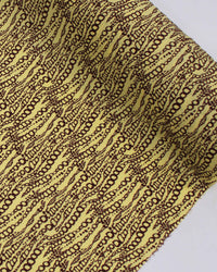 Tecido Viscose Correntes Onduladas Marrom e Amarelo Manteiga