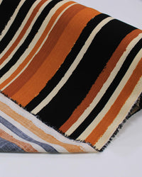Tecido Viscose Texturizada Multi Listras Tons Terrosos