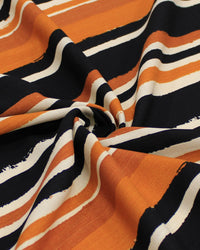 Tecido Viscose Texturizada Multi Listras Tons Terrosos