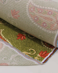 Tecido Viscose Premium Paisley Floral Vermelho, Laranja e Tons de Verde