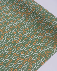 Tecido Viscose Folhas em Rascunho Branco, Laranja e Verde