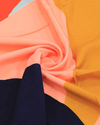 Tecido Viscose Premium Estampa Lenço Macro Pinura Abstrata Colorido