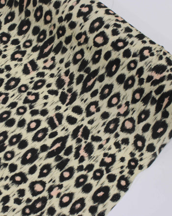 Tecido Viscose Premium Animal Print Preto e Amarelo Requinte