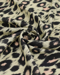 Tecido Viscose Premium Animal Print Preto e Amarelo Requinte