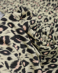 Tecido Viscose Premium Animal Print Preto e Amarelo Requinte