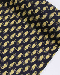 Tecido Tricoline Premium com Elastano Cashmeres Dourados e Preto