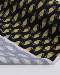 Tecido Tricoline Premium com Elastano Cashmeres Dourados e Preto