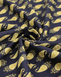 Tecido Tricoline Premium com Elastano Cashmeres Dourados e Preto