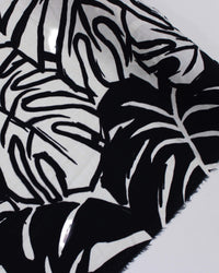 Tecido Viscose Premium Macro Costela de Adão Preto e Offwhie