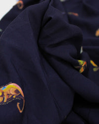 Tecido Viscose Premium Animais e Guaraná Colorido e Preto