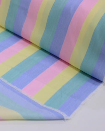Tecido Viscose Premium Listras Tons Pastéis